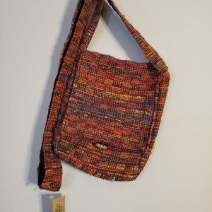 Boho woven bag with cross-body strap